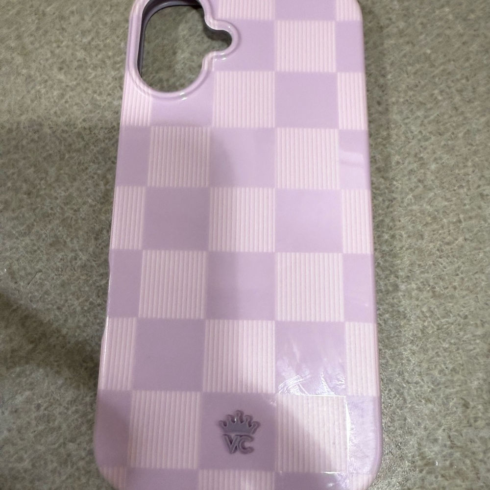 Velvet Caviar iPhone 16 plus Lavender Checkered Phone Case